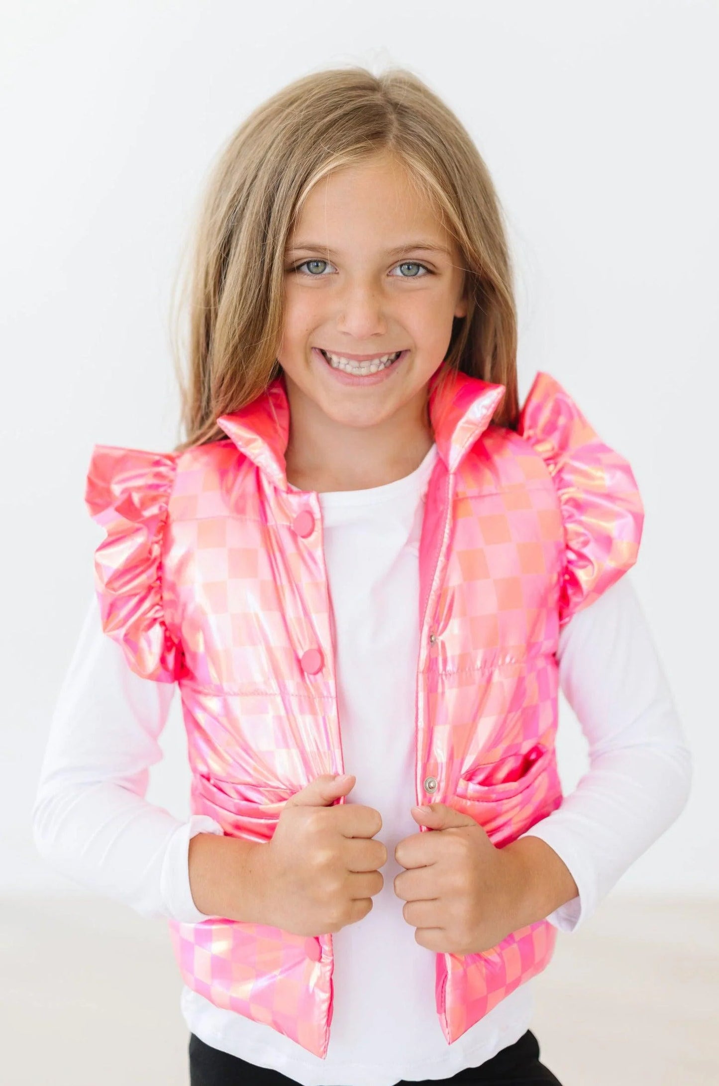 Iridescent Neon Pink Puffer Vest