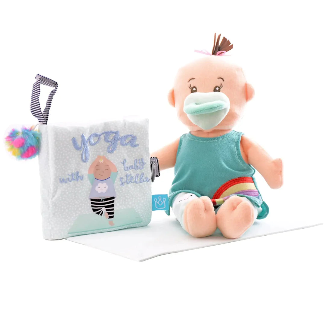 Wee Baby Stella Peach With Brown Hair Yoga Set