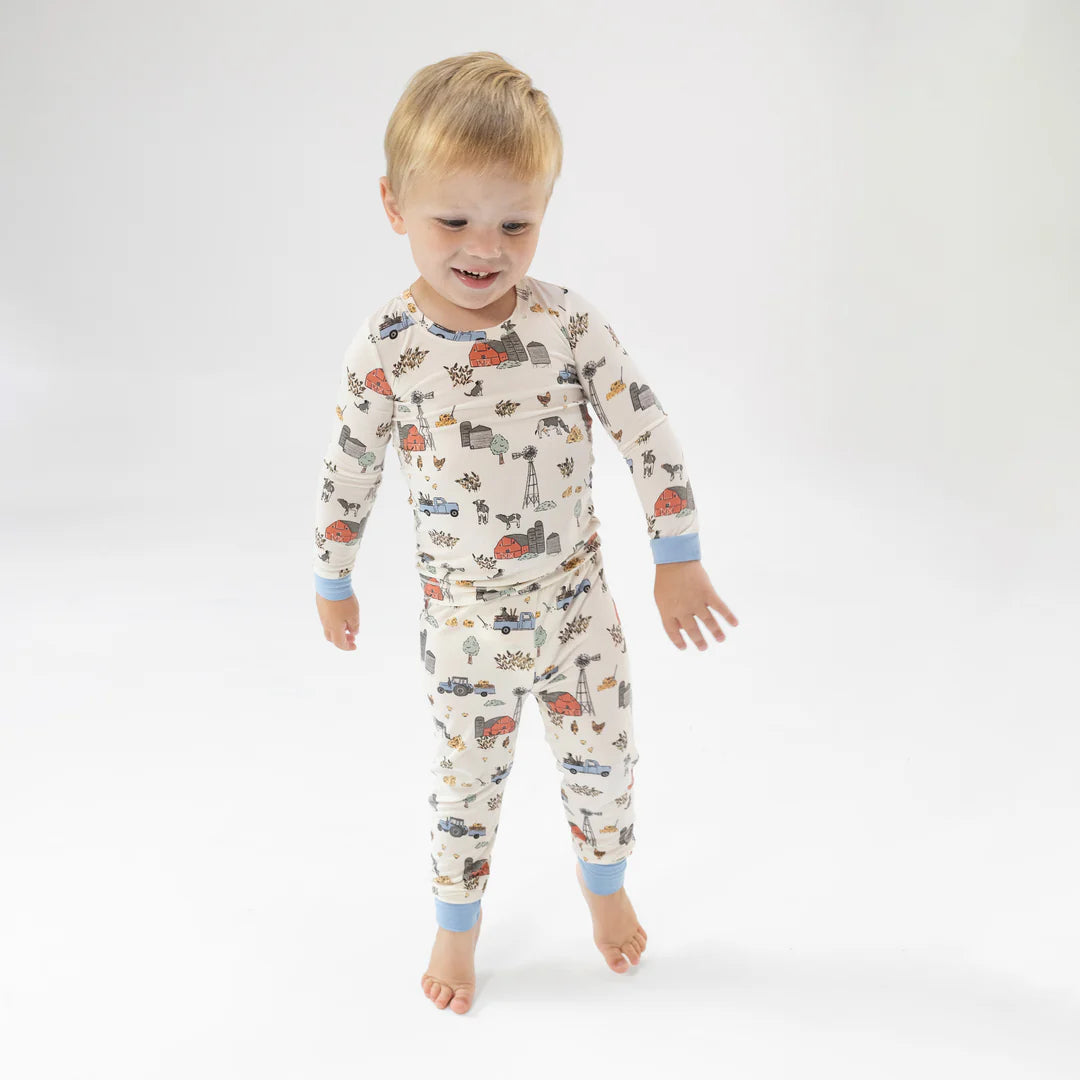 Long Sleeve Loungewear Set - Hay Farmer Blue