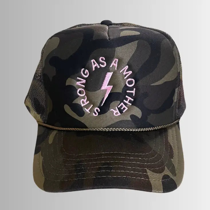 Strong As A Mother® Embroidered Trucker Hat - Camo