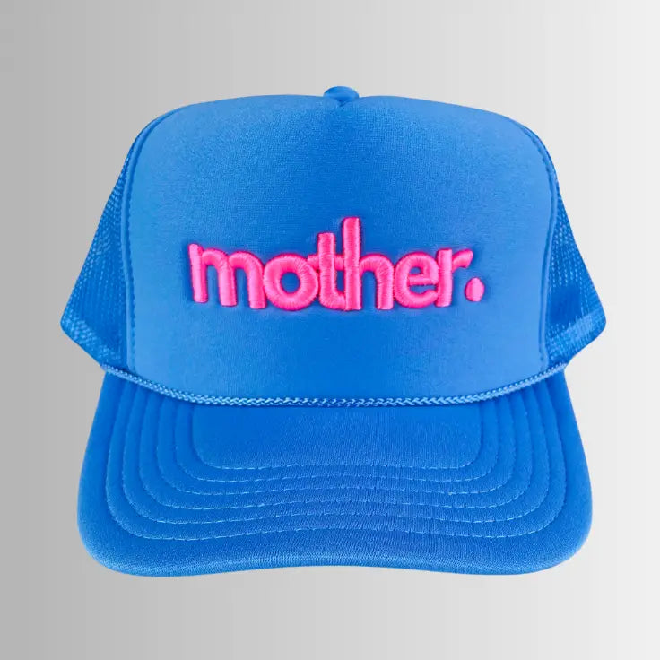 Mother Embroidered Trucker Hat - Sky Blue