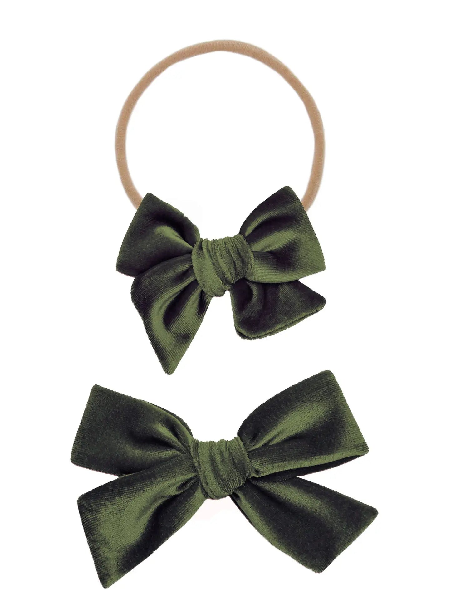 Velvet - Olive Bow