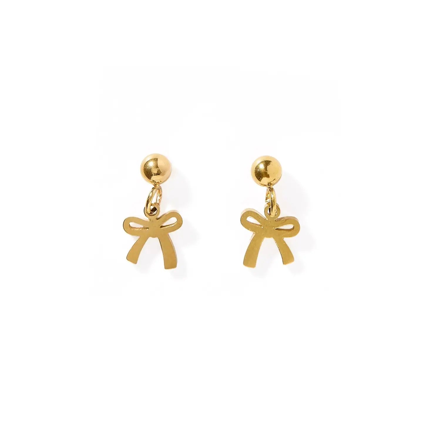 Screwback Stud Earrings - Millie Bow Gold