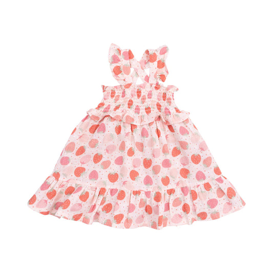 Strawberry Bliss Smocked Ruffle Sundress