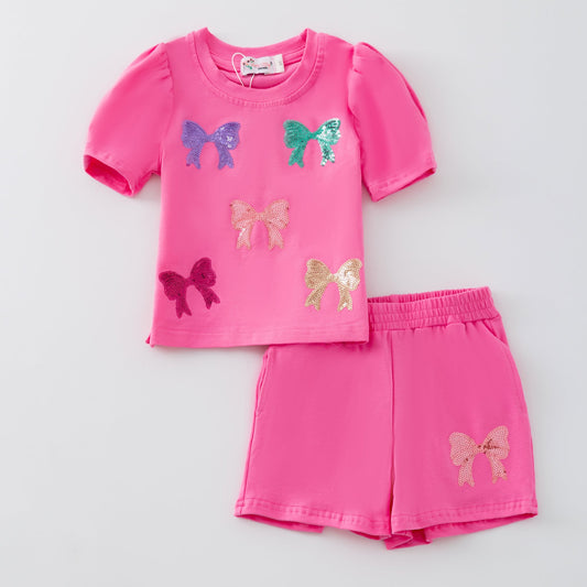 Coquette Bows Sequin Girls Set