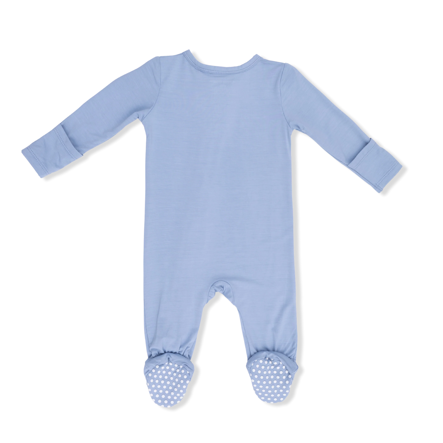 Solid Blue Fog 2 Way Zipper Footie