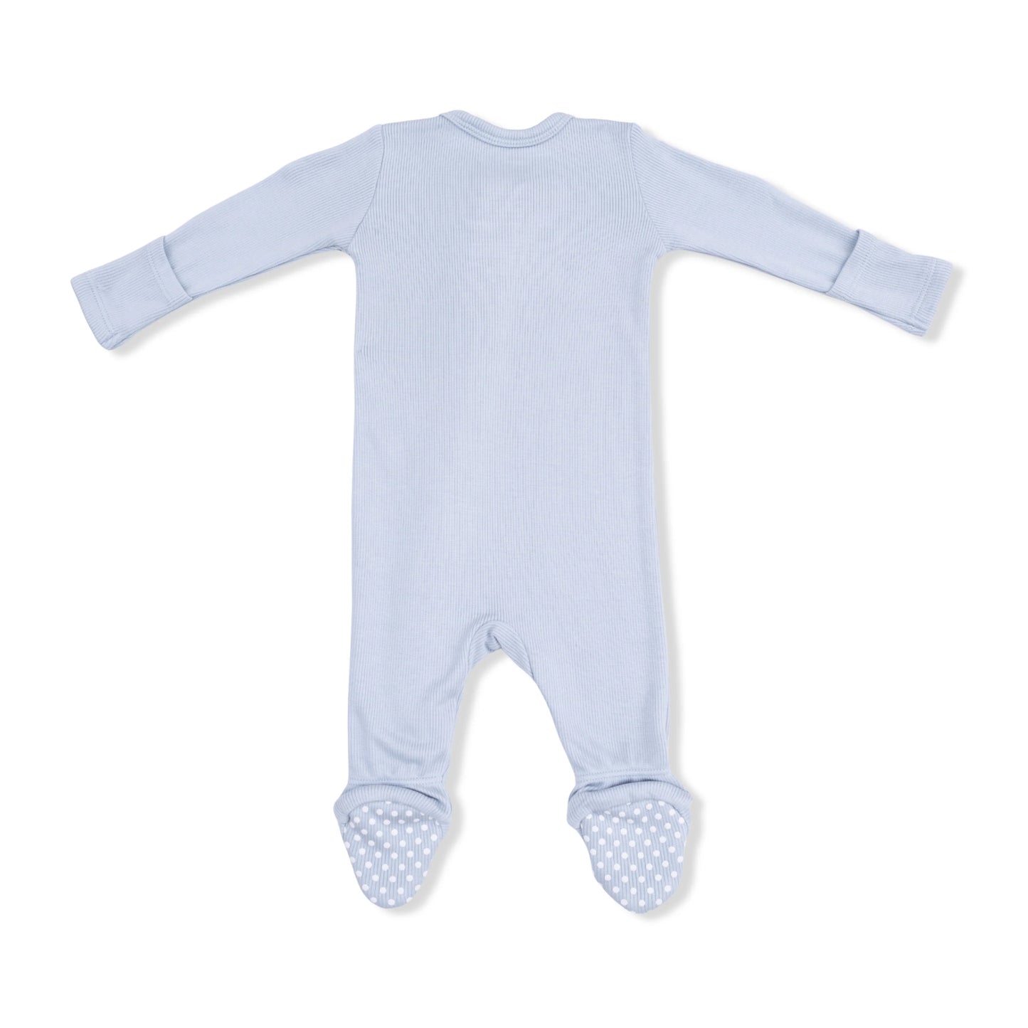 Solid Niagara Mist Rib 2 Way Zipper Footie