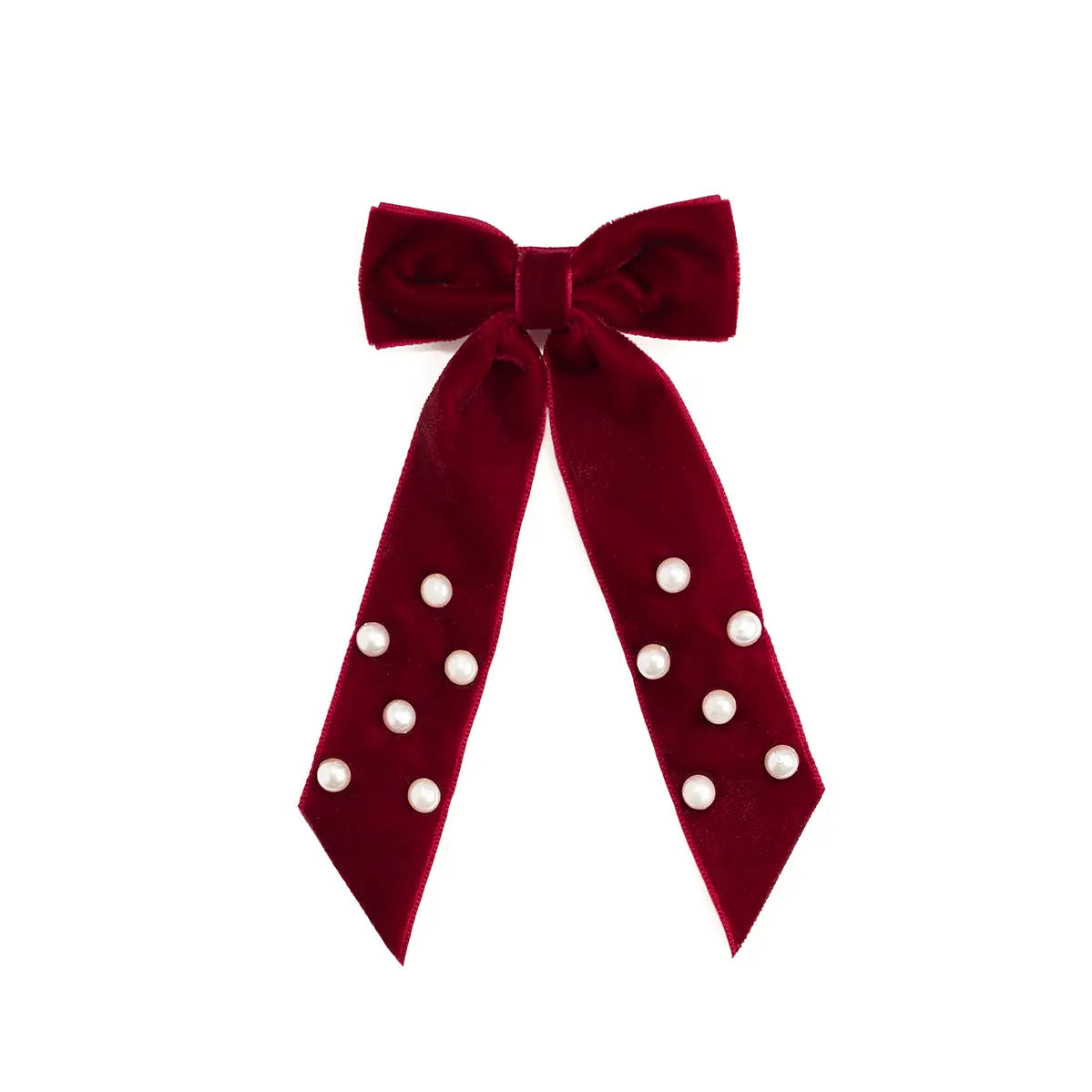 Ruby Red Velvet Coquette Bow Clip