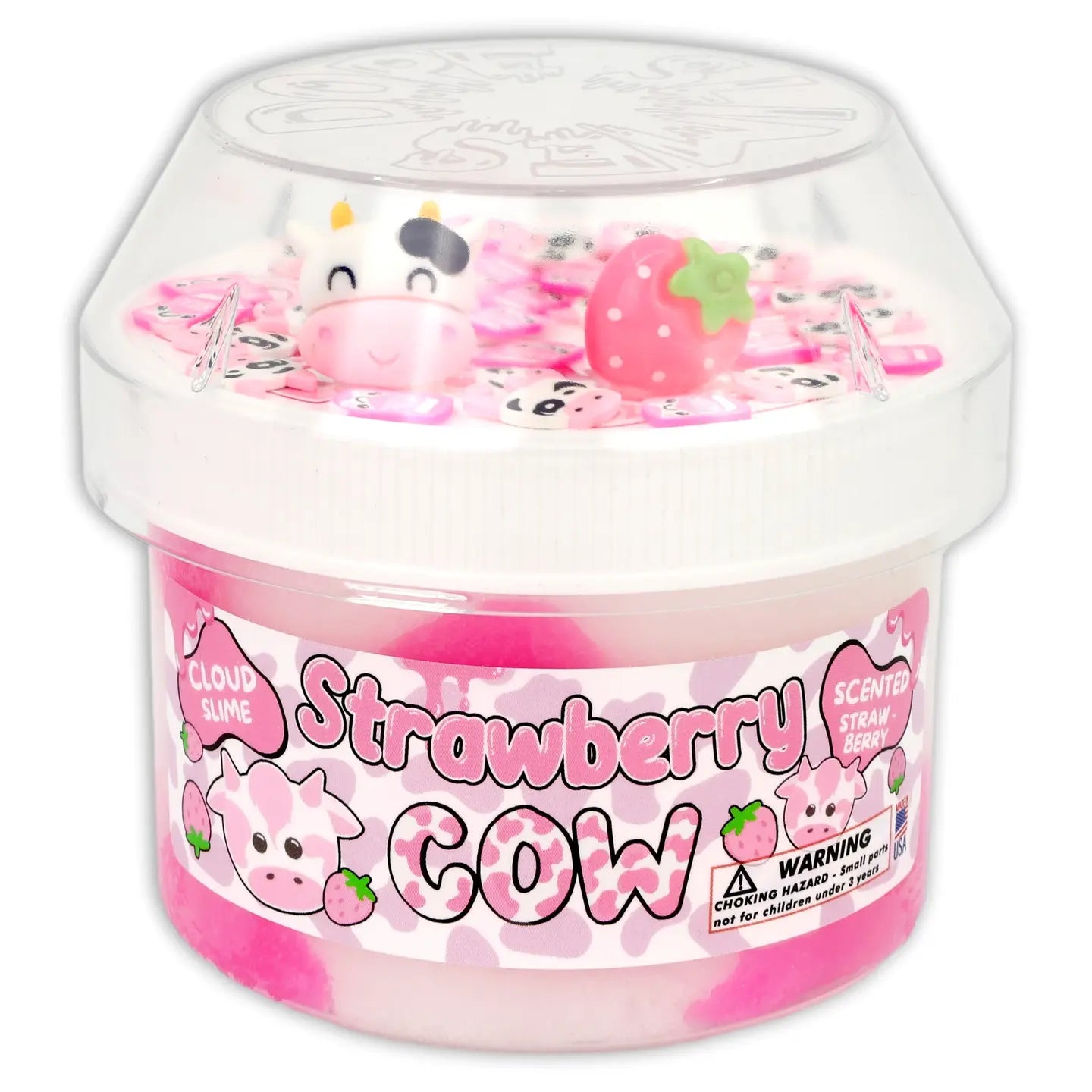 Strawberry Cow - Cloud Textured Slime