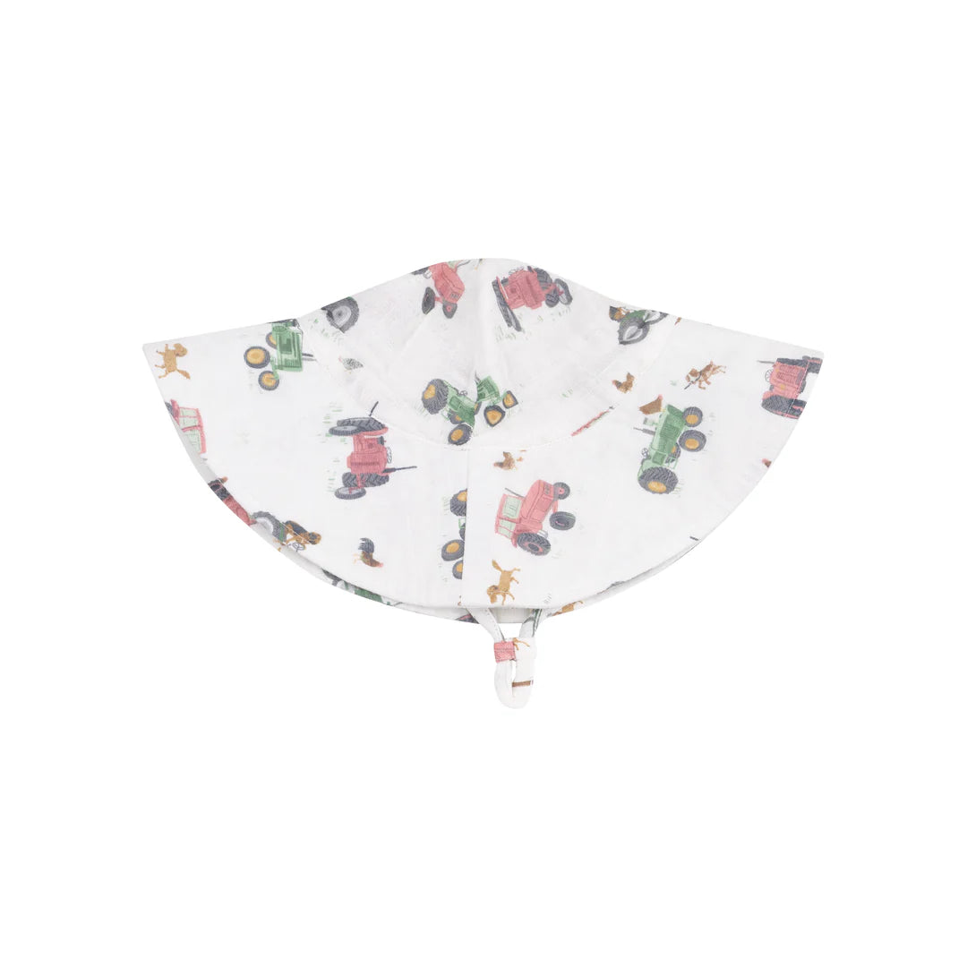Tractor And Friends - Pink Wide Brim Sunhat