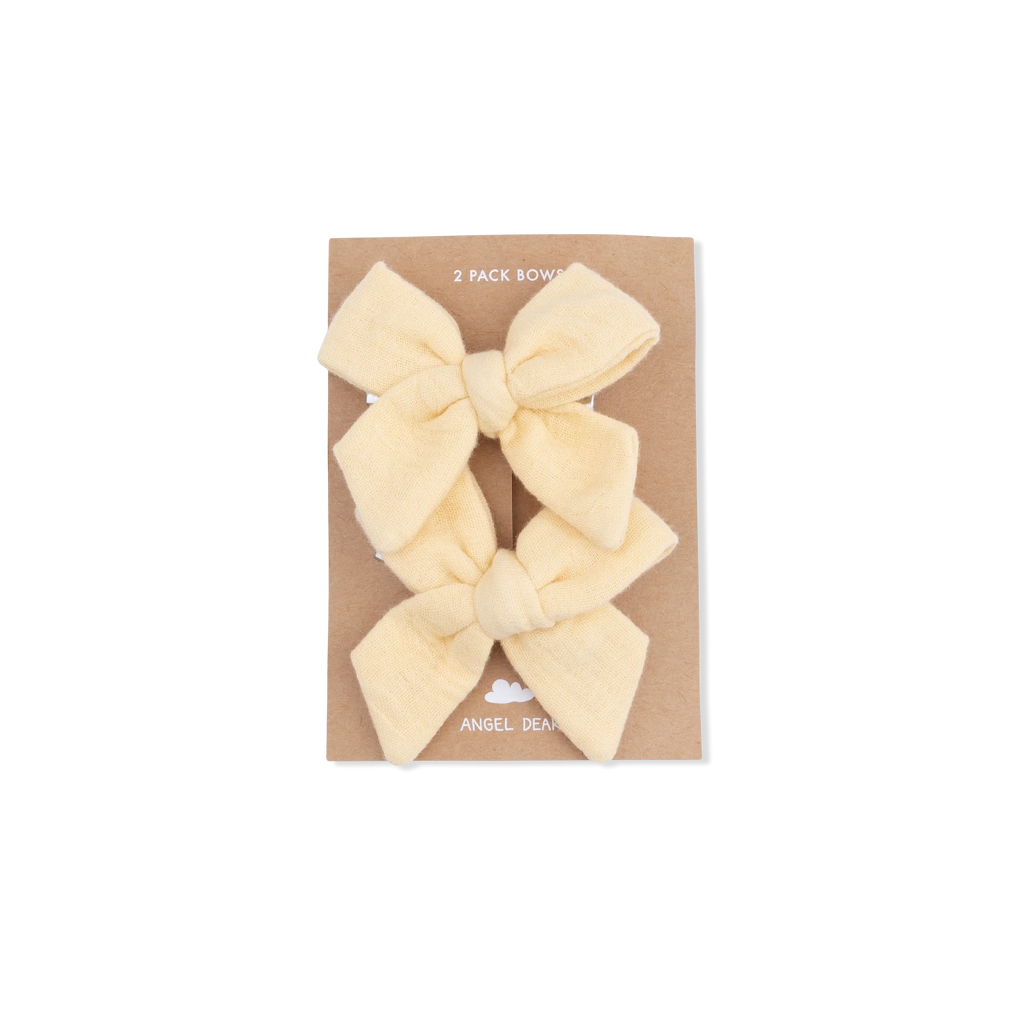 Solid Muslin Italian Straw - 2 Pack Bow Clips