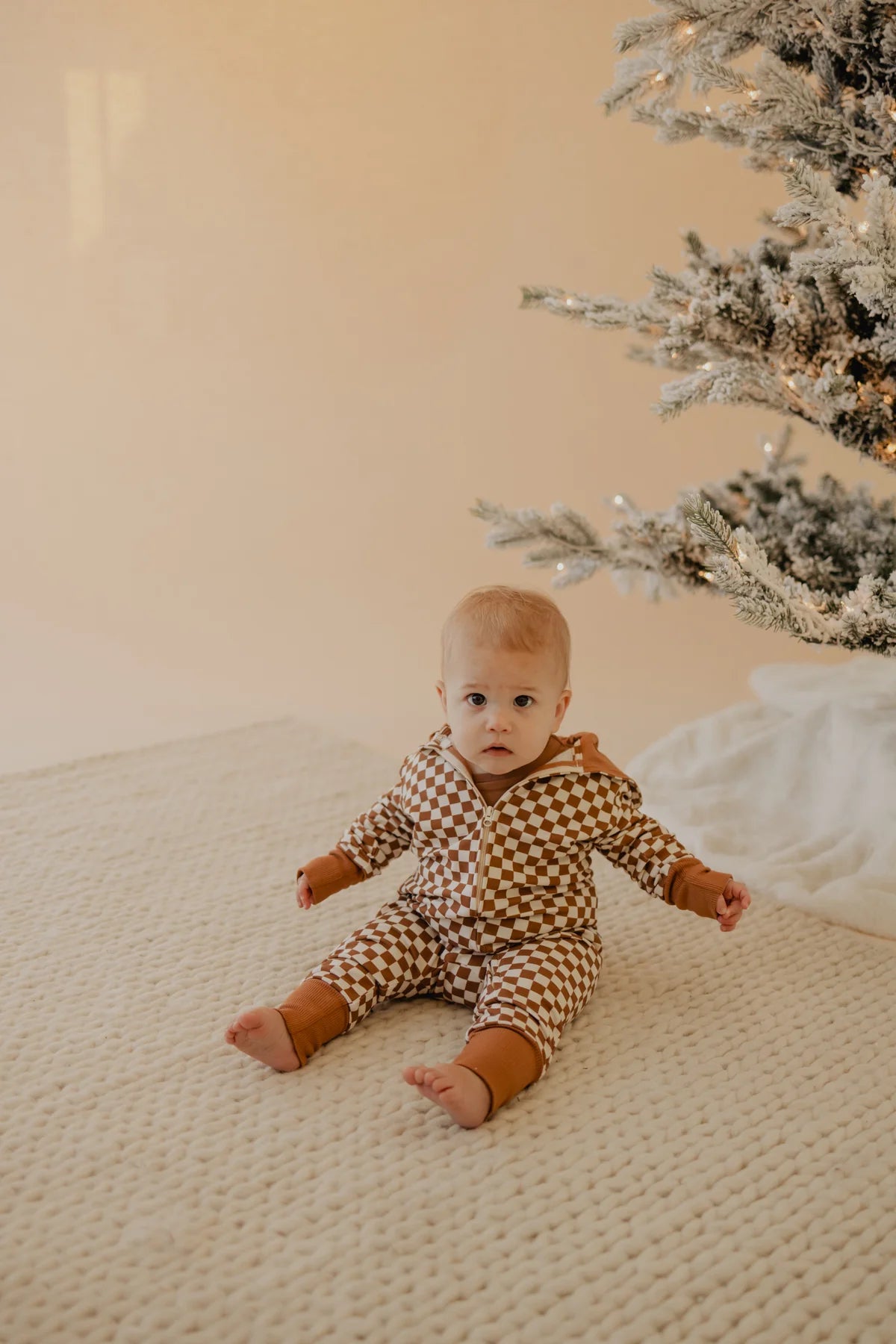 Baby Zip Romper - Checkered