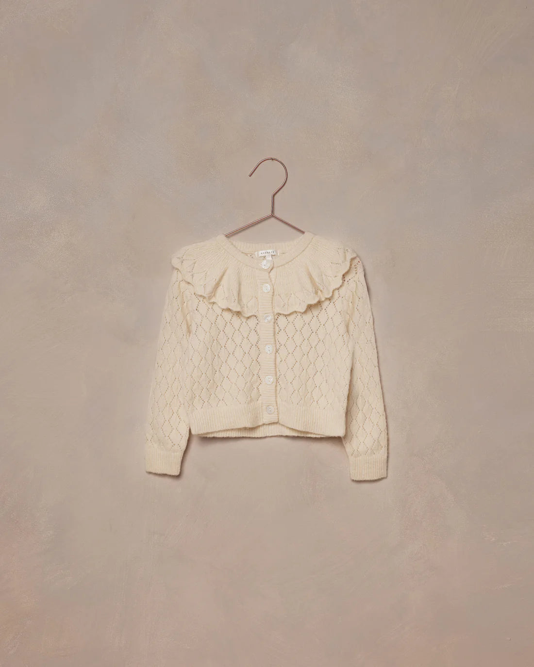 RUFFLE CARDIGAN SWEATER || ECRU