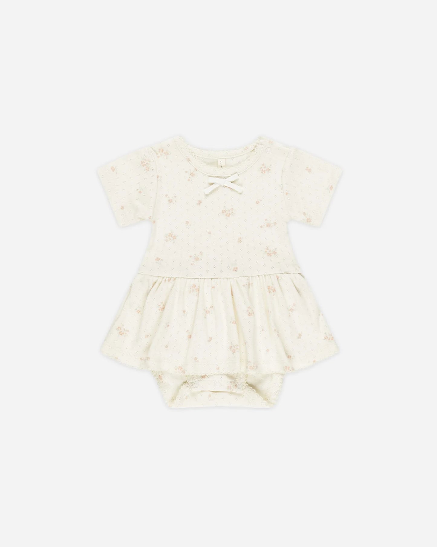 Pointelle Skirted Bodysuit || Pink Ditsy
