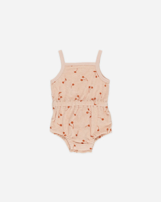 Terry Cinch Romper || Cherries