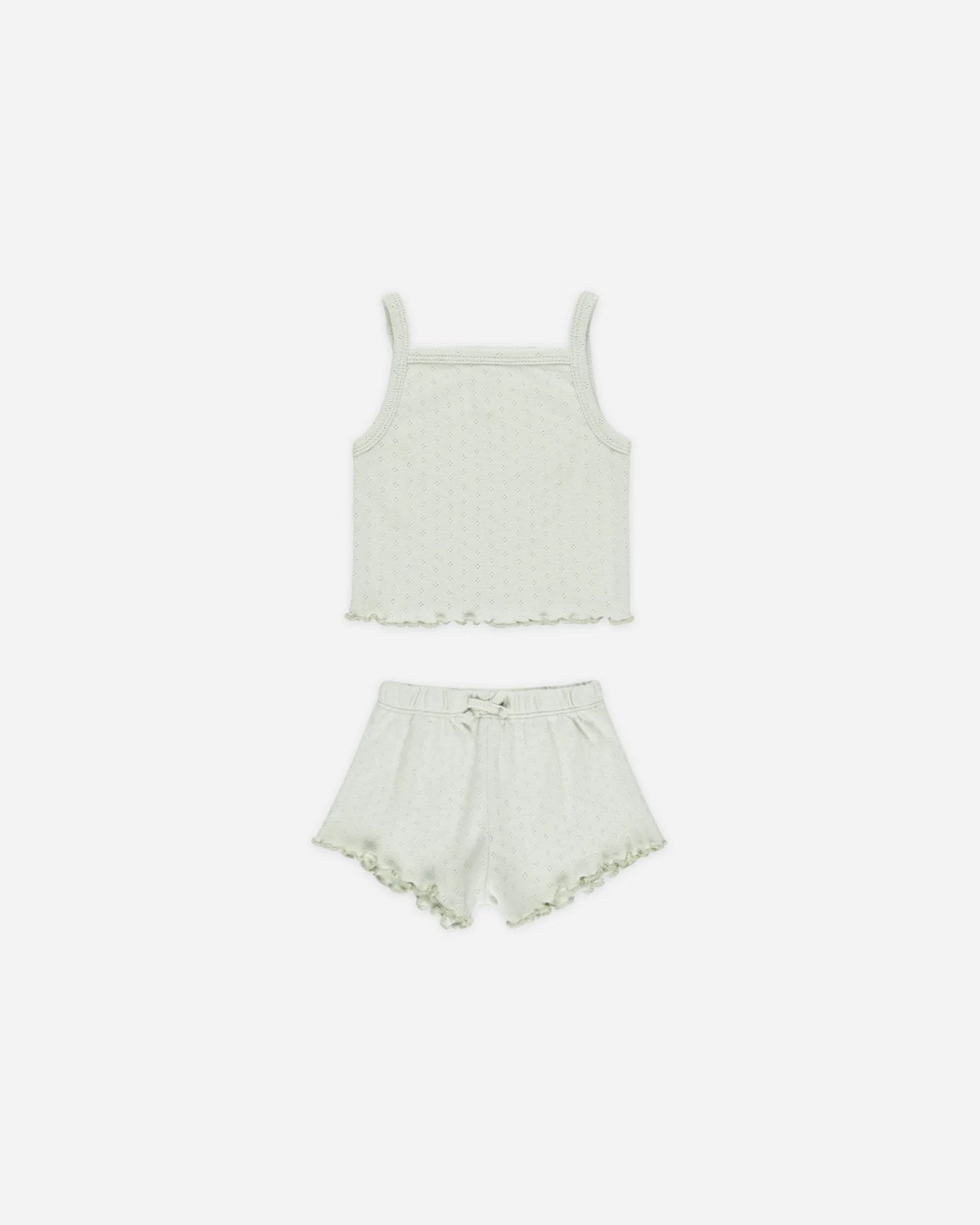 Pointelle Tank + Shortie Set || Mint