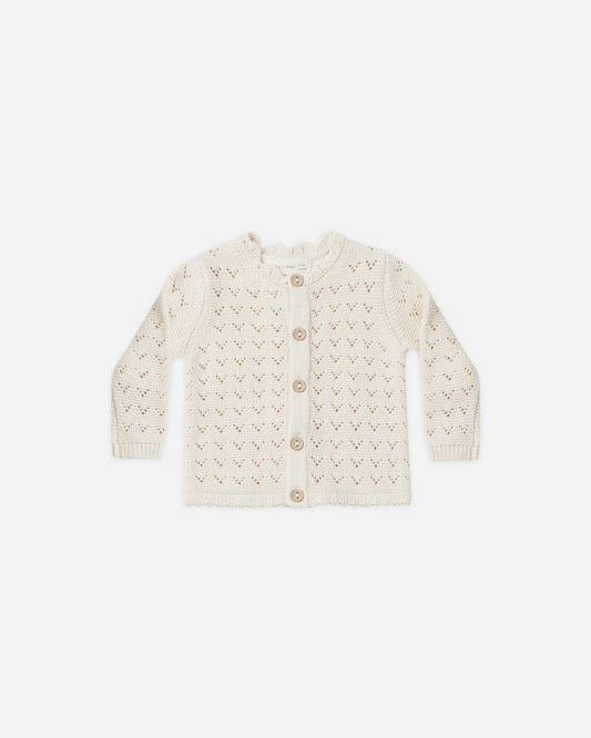 scalloped cardigan || natural
