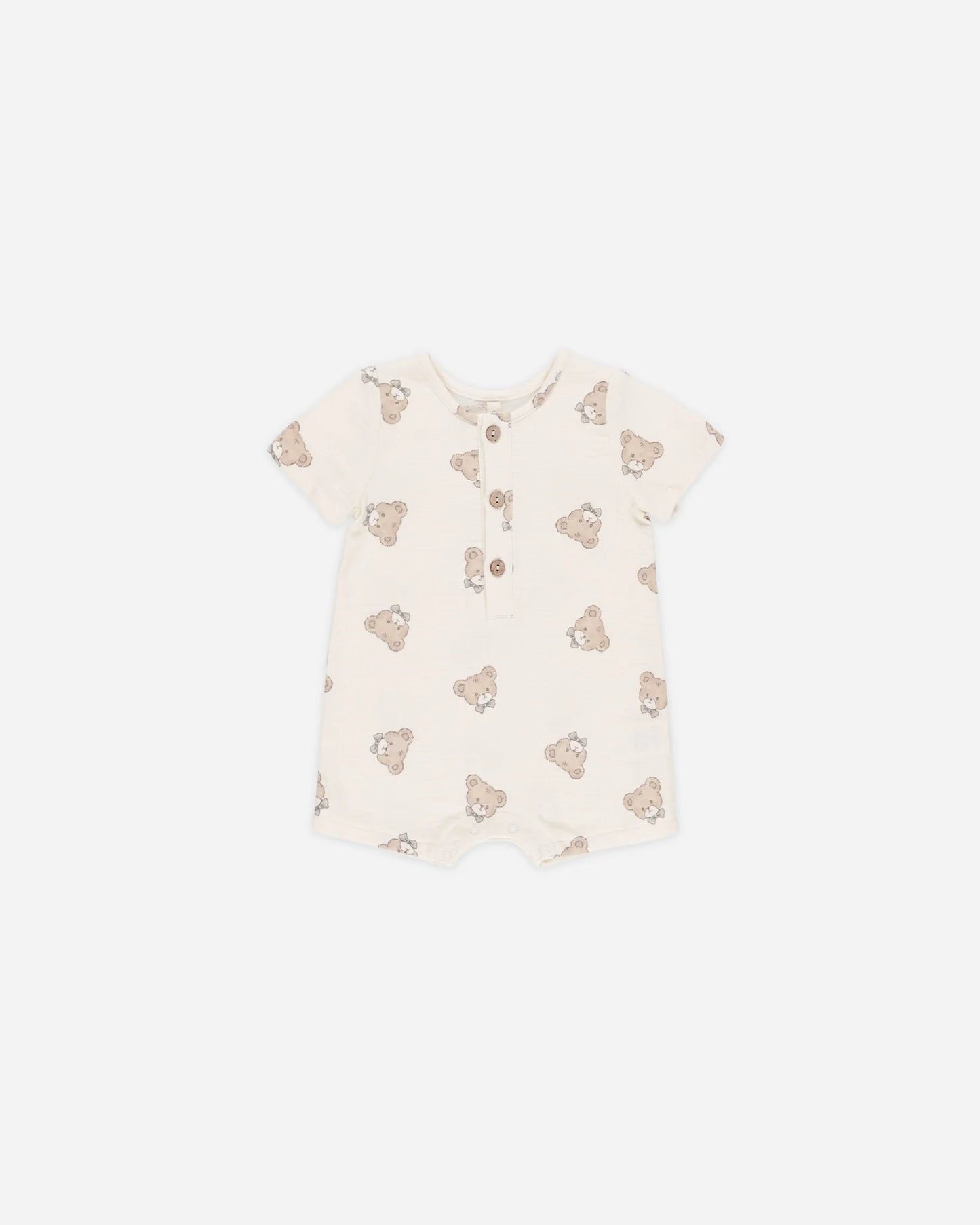 Short Sleeve Woven Romper || Teddy