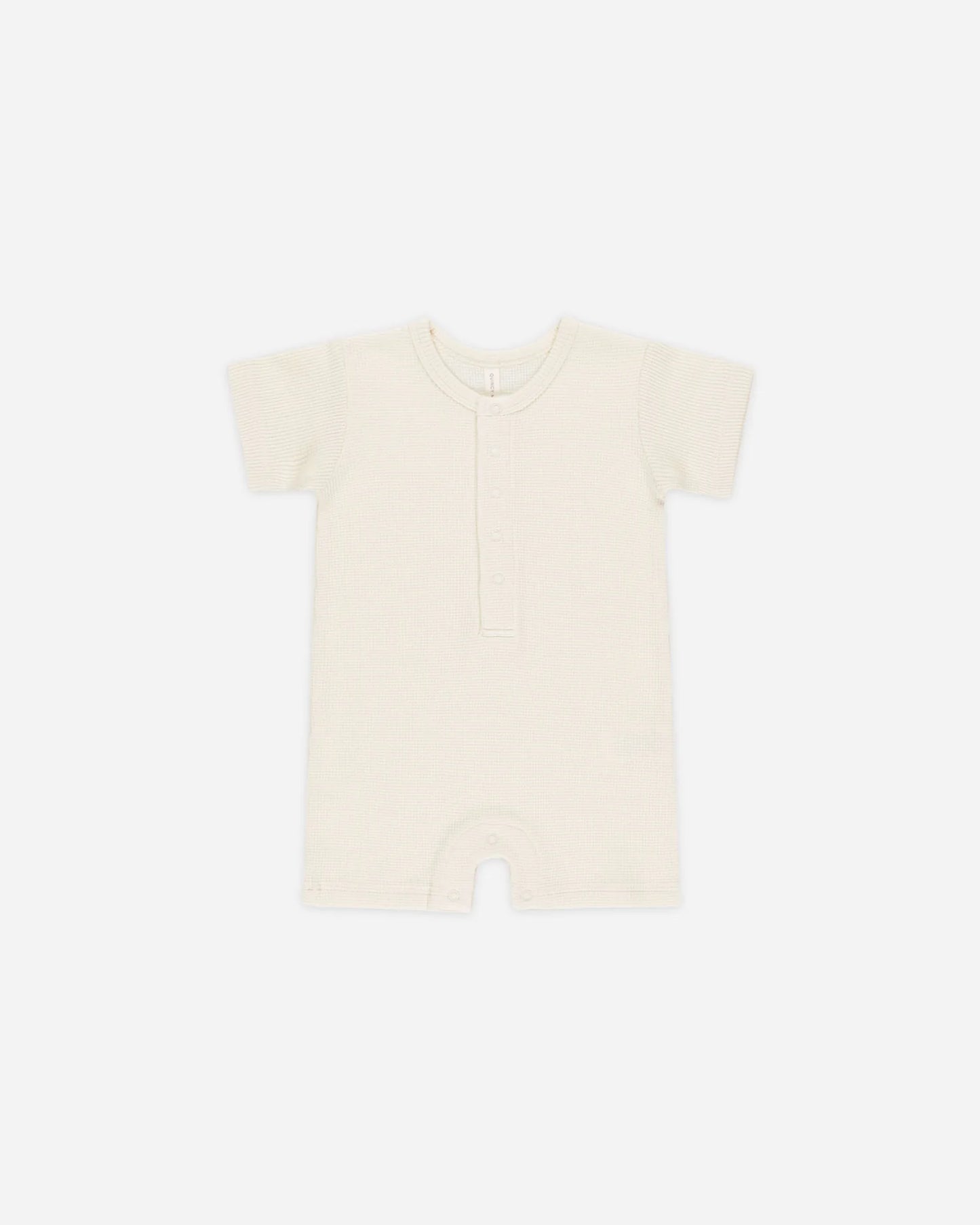 Waffle Snap Romper || Natural
