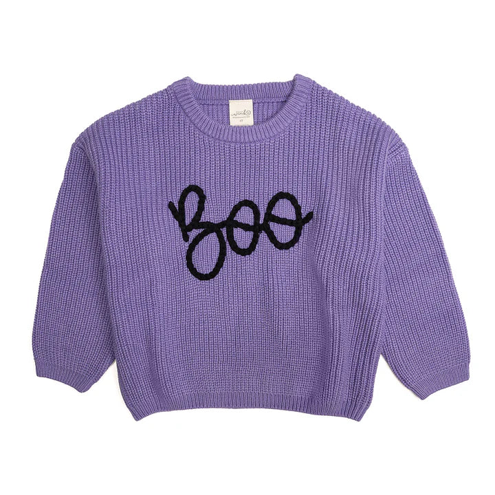 Boo Halloween Yarn Knit Sweater