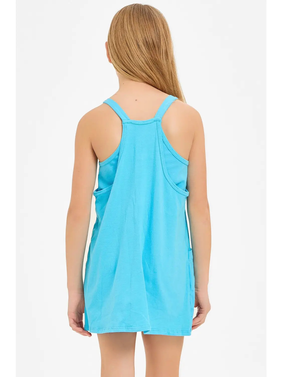 Romper Dress - Blue Aqua