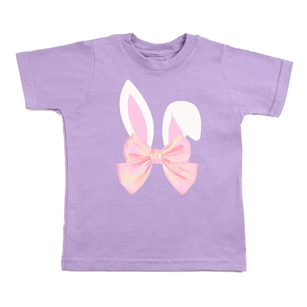 Lavender Bunny Bow Easter Short Sleeve T-Shirt