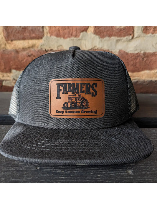 Farmers Keep America Growing Mesh Trucker Hat - Black