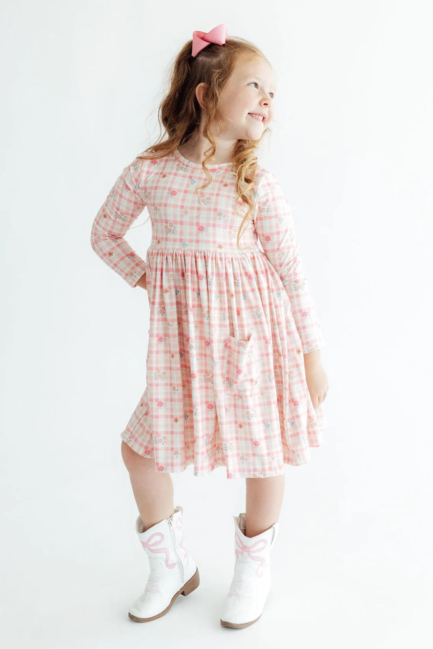 Off the Grid Long Sleeve Pocket Twirl Dress