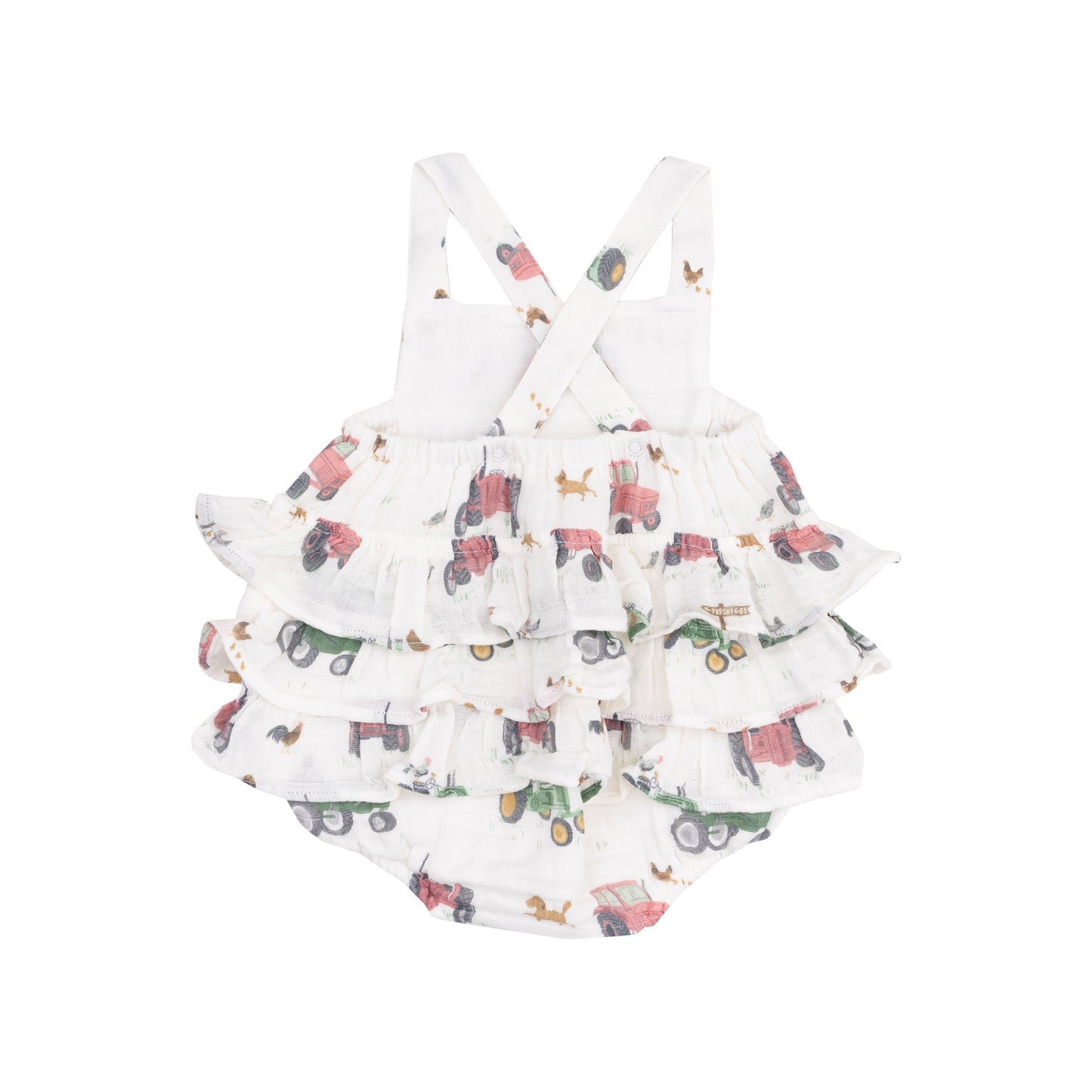 Pink Tractor & Friends Ruffle Sunsuit