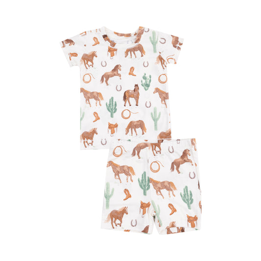 Western Horses Loungewear Short Set