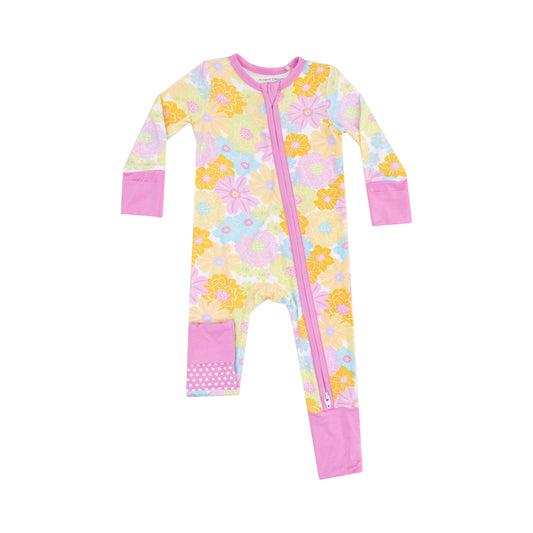 2 Way Zipper Romper -  Sunny Dahlias