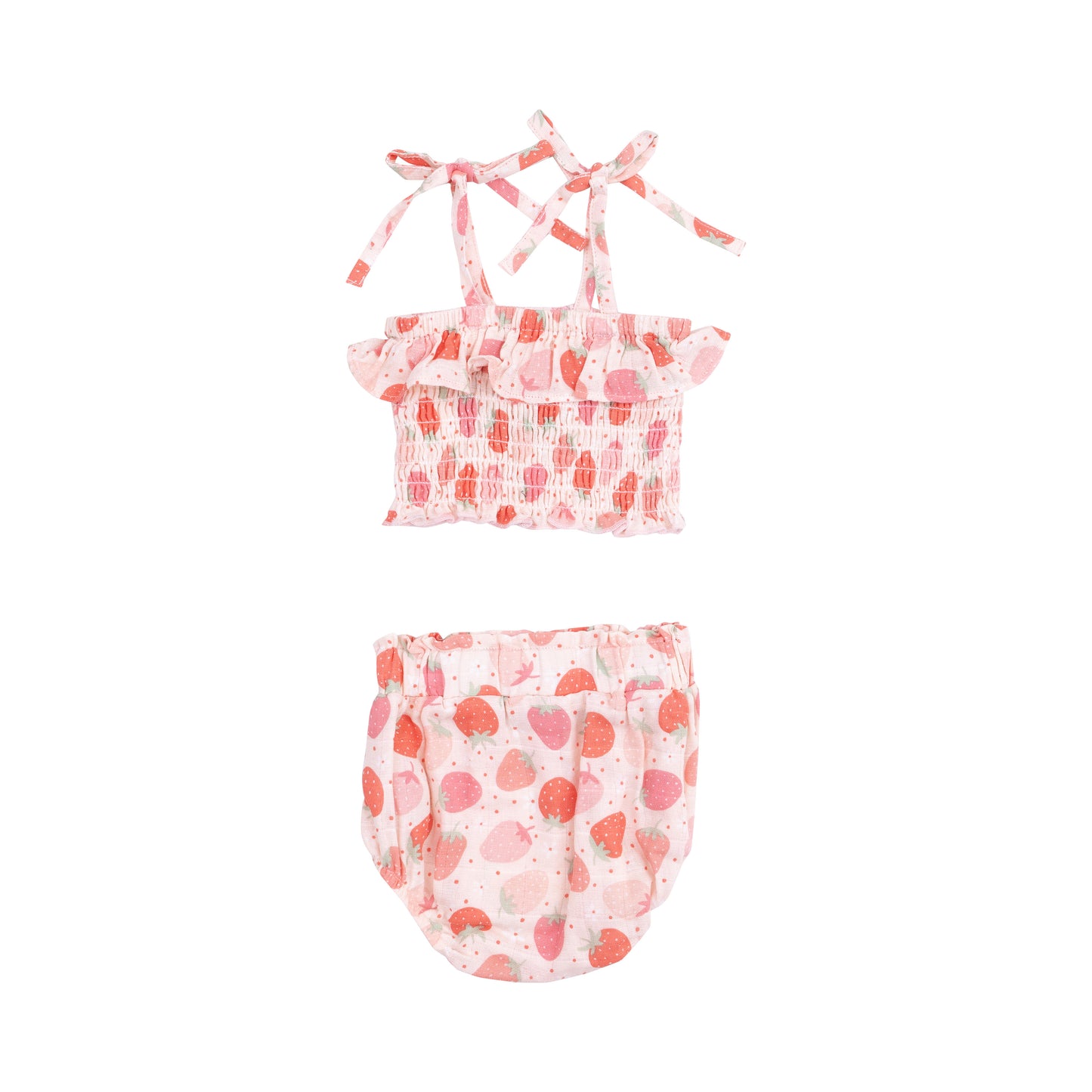 Strawberry Bliss Smocked Ruffle Top And Bloomer