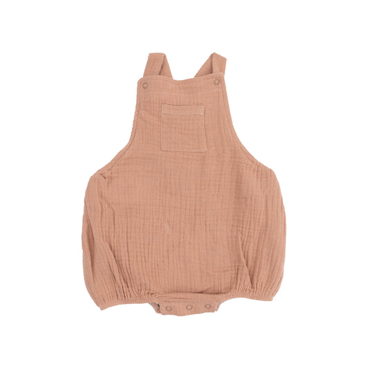 Solid Muslin Camel Pocket Sunsuit