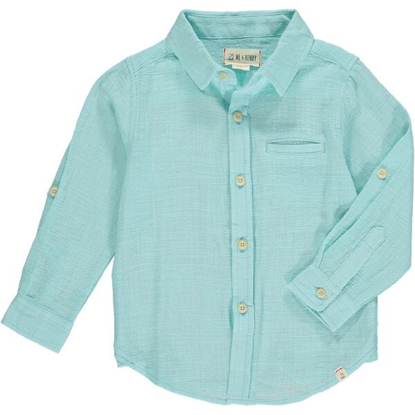 Merchant Long Sleeve Button Up - Aqua