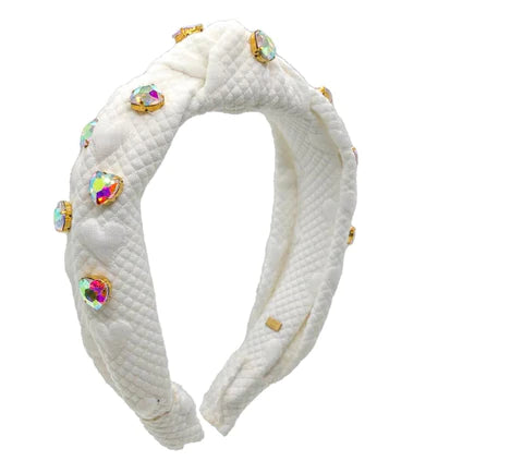 Quilted Heart Jewel Knot Headband