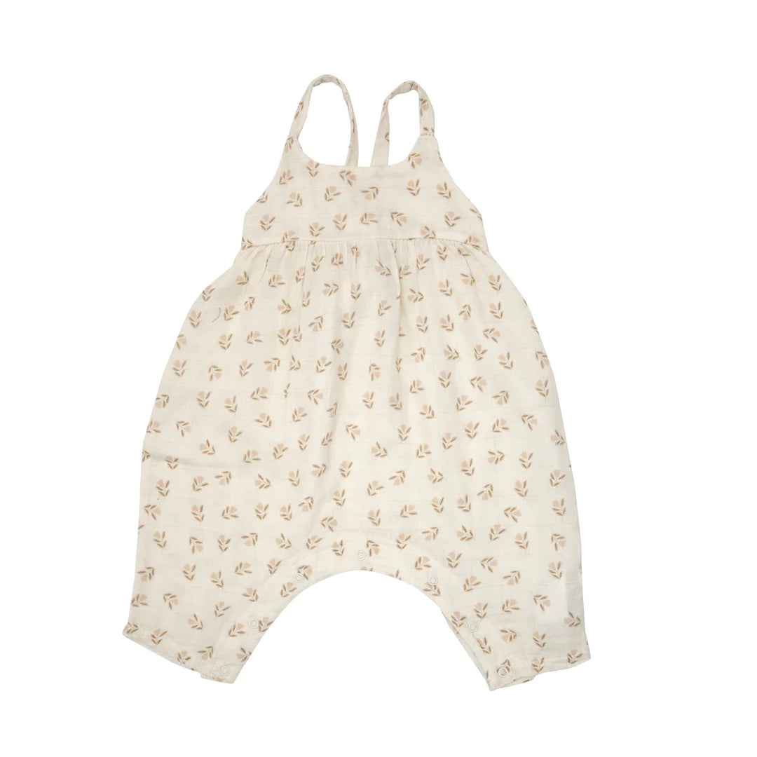 Tie Back Romper - Block Print Ditsy