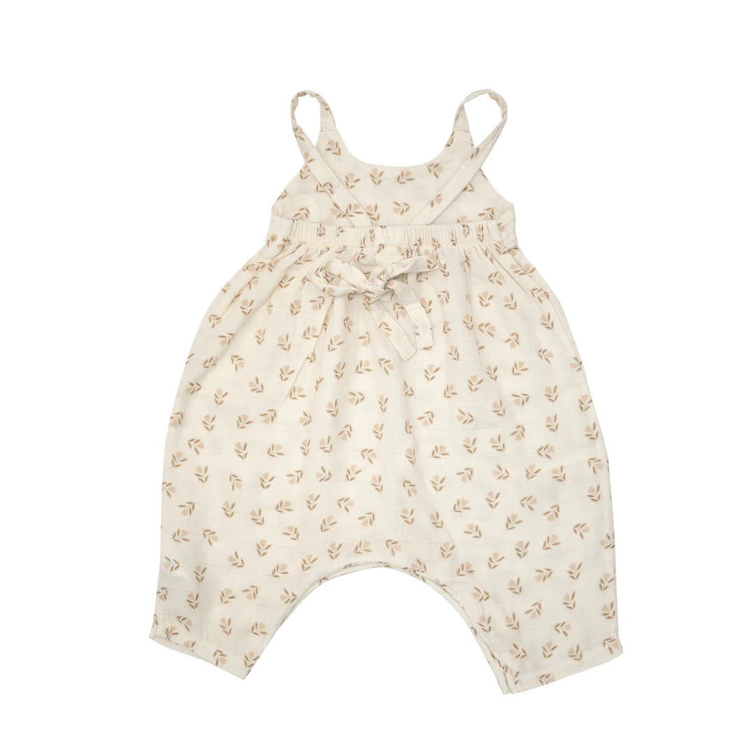 Tie Back Romper - Block Print Ditsy