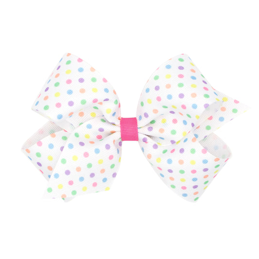 Medium Easter Multicolor Dot Bow