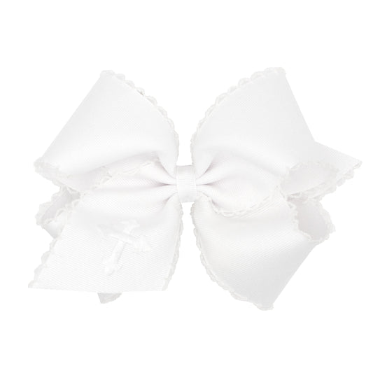 King Moonstitch Embroidered Bow - White Cross