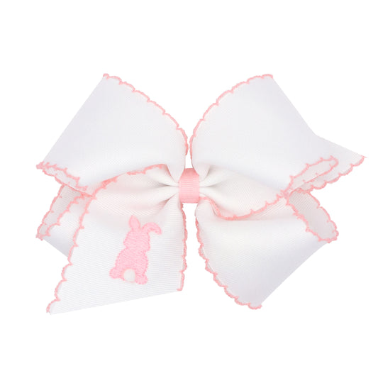 King Moonstitch Embroidered Bow - Pink Bunny