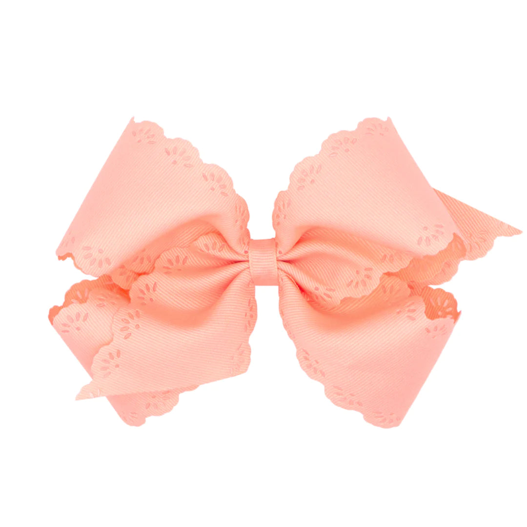 Small King Floral Eyelet Embossed Edged Bow