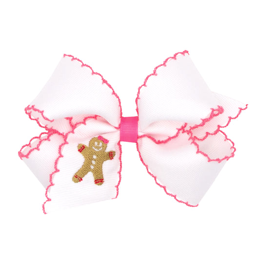 MEDIUM GINGERBREAD EMBROIDERED MOONSTITCH BOW
