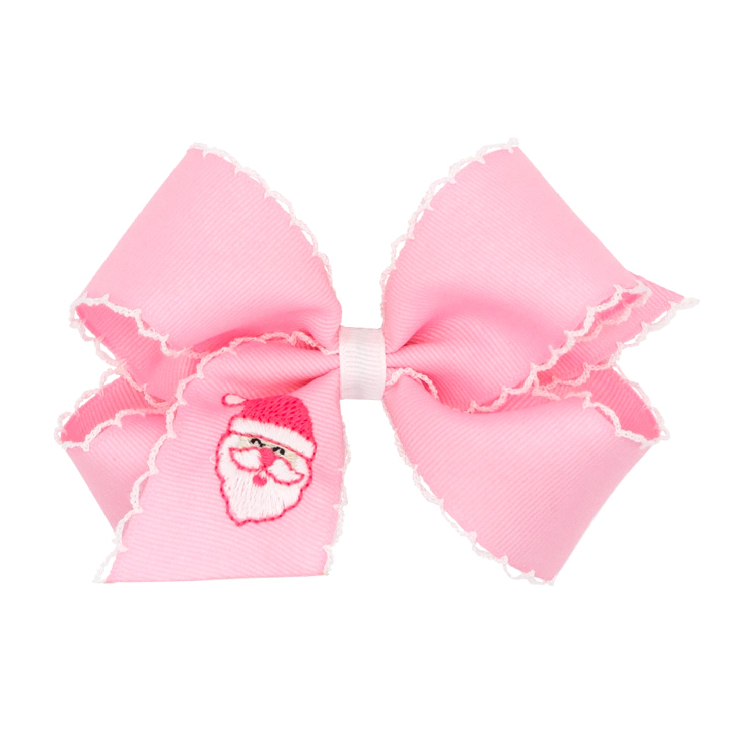 MEDIUM SANTA EMBROIDERED MOONSTITCH BOW