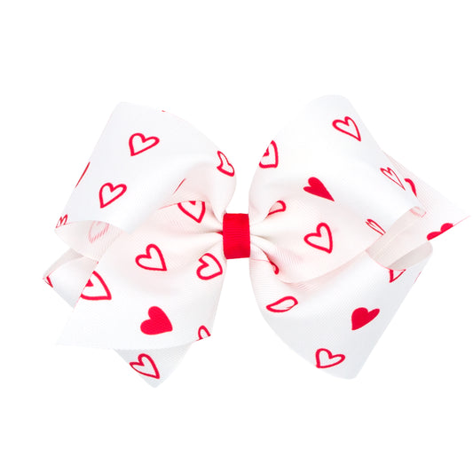 King Valentine Heart Bow- White