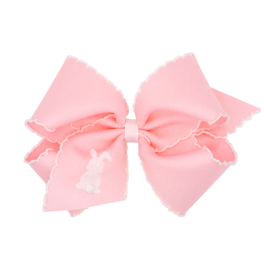 King Moonstitch Embroidered Bow - White Bunny