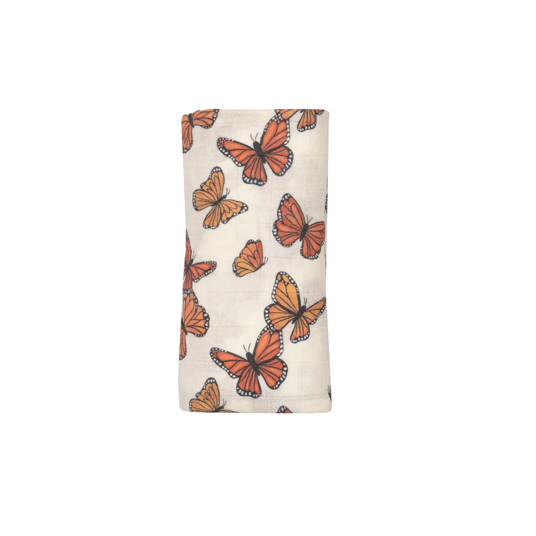 Muslin Swaddle Blanket - Monarch Butterflies