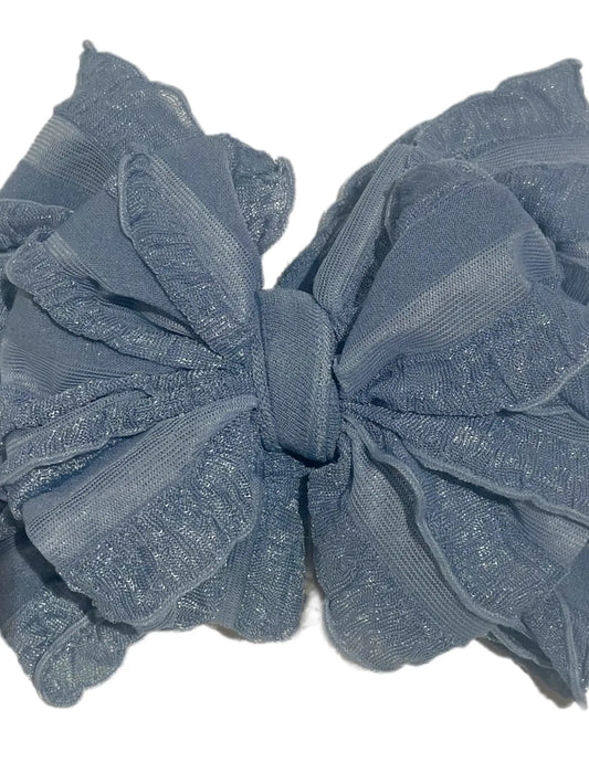 Ruffled Headband - Denim