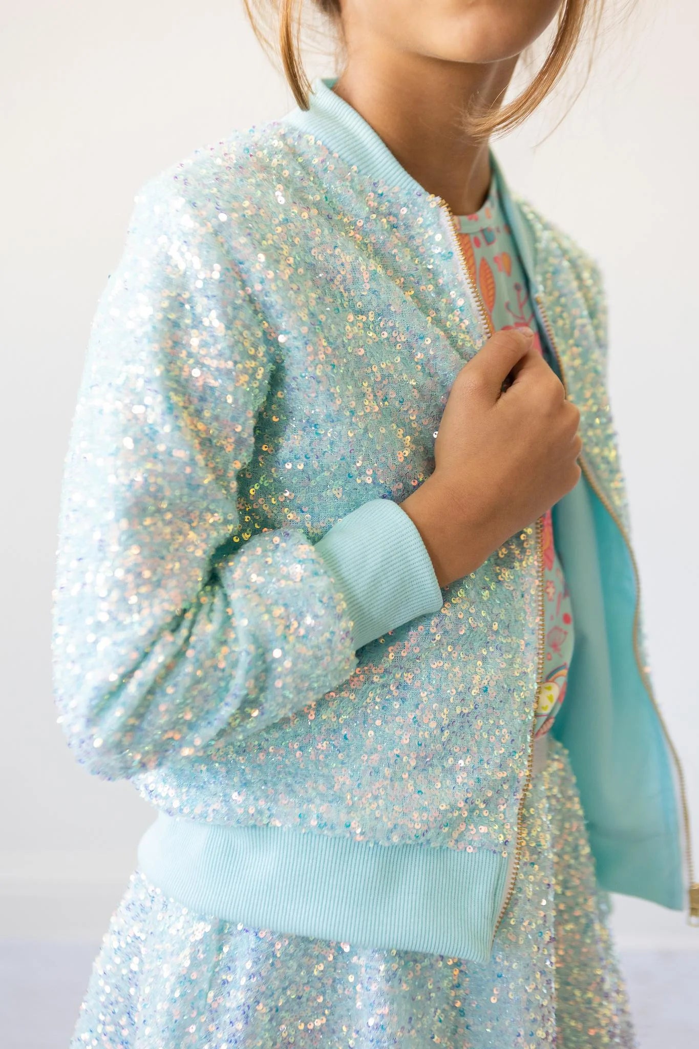 Sequin Jacket - Aqua
