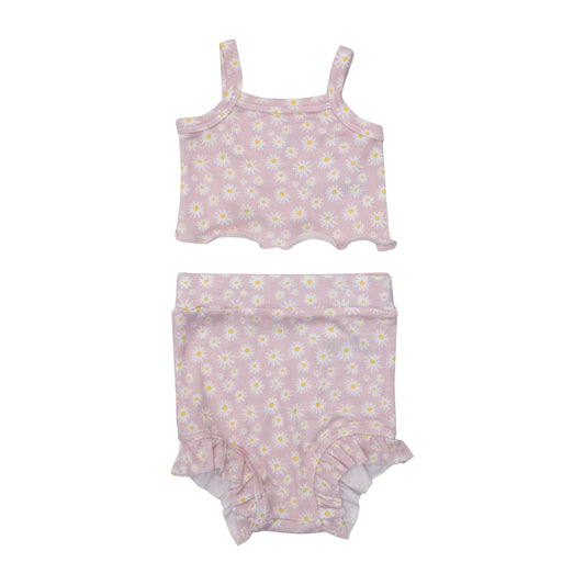 Crop Top & High Waist Short - Little Daisy Rib