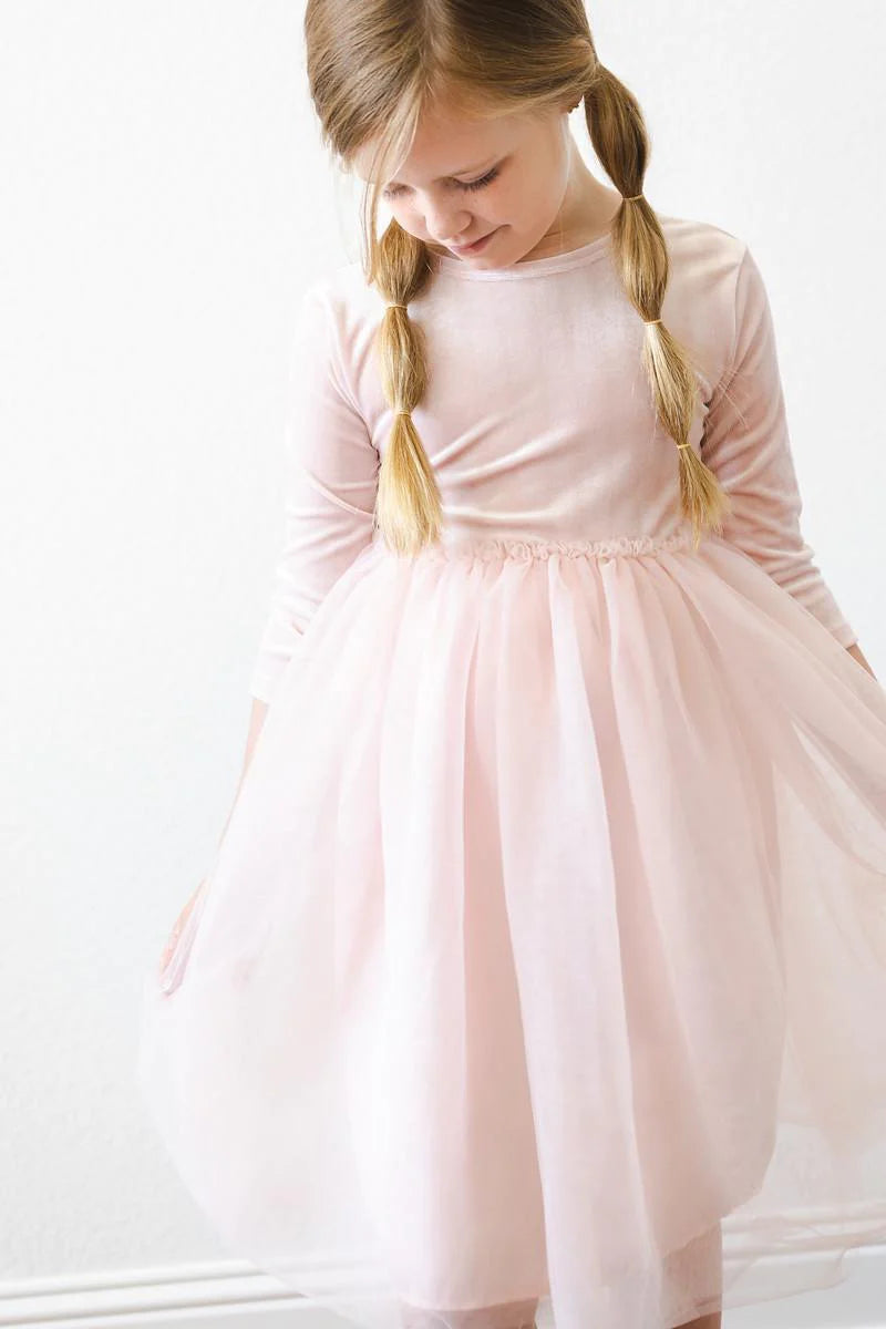 Velvet Tutu Dress - Light Pink